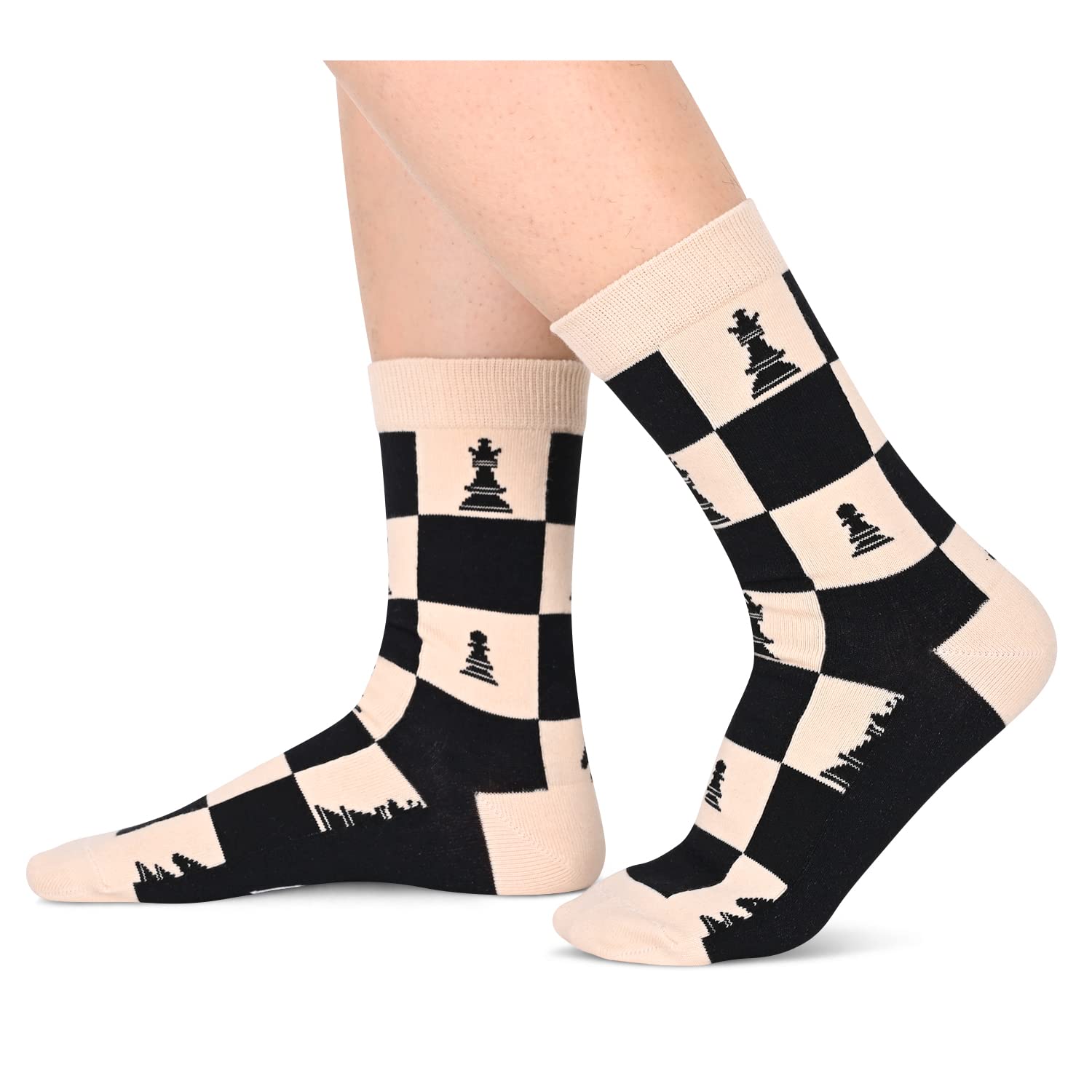 HAPPYPOP Gifts For Chess Players, Chess Gifts For Men Best Gifts For Chess Lovers, Funny Chess Socks Men Cool Socks For Men Women