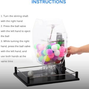 Professional Bingo Game Set, Manual Lottery Shaker Selector, Including Acrylic Bingo Cage, 1.6-Inch Ping Pong Style Bingo Balls-50 Pcs, for Large Groups, Parties