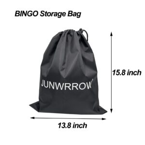 JUNWRROW Deluxe Bingo Set- Includes 1000 Colorful Chips with a Bag,100 Mixed Cards,75 Calling Balls with a Bag, 6 Inch Rotary Bingo Cage& Bingo Master Board,Bingo Storage Bag -Ideal for Large Groups