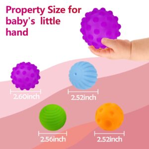 ROHSCE 12 Pcs Montessori Toys for Babies 3 Months, Crawling Toys for Babies 6-12 Months, Sensory Turtle Toy with Sensory Balls Set