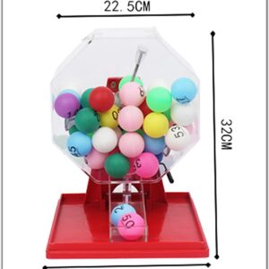 Professional Bingo Game Set, Manual Lottery Shaker Selector, Including Acrylic Bingo Cage, 1.6-Inch Ping Pong Style Bingo Balls-50 Pcs, for Large Groups, Parties