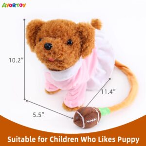 AYORTOY Interactive Plush Toy Teddy Dog, Electronic Stuffed Animal Toy Companion, Walking, Singing, Repeating What You Say, Waist Wagging, Ear Moving, Gift for Girls Kids Toddler, 11.4", Pink