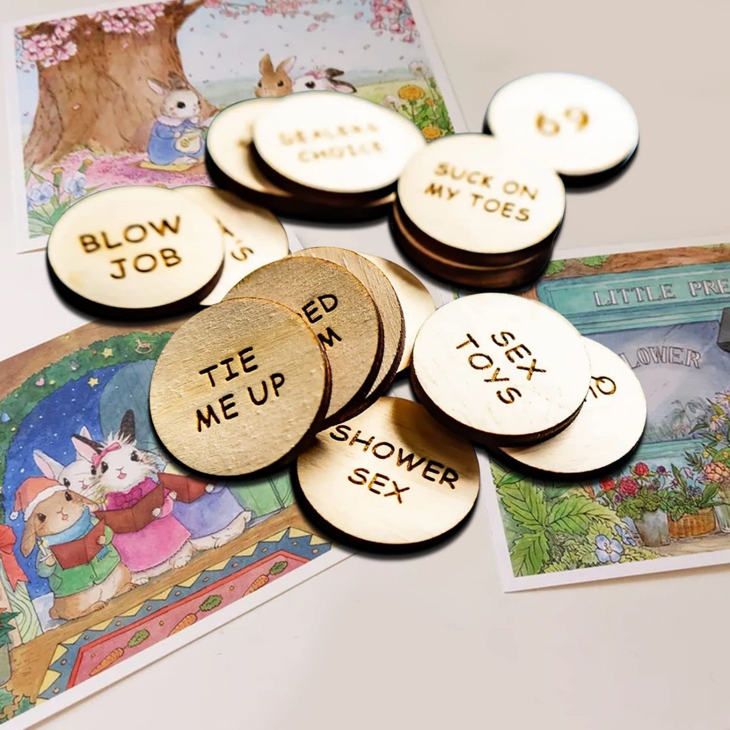 Pack of 20 Funny Tokens Sex Fun Wooden Couple Date Night Event Tokens Romantic Funny Tokens Date Night Event Token Gifts Valentines Day Creative Couple Gifts