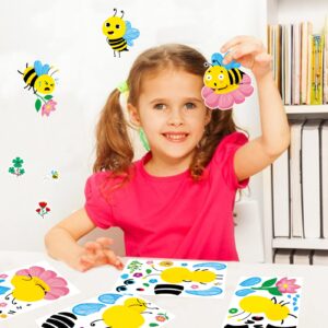 Make Your Own Honey Bee Stickers 36 Pack Spring Summer Make A Face DIY Stickers for Kids Bee Mine Bumble Bees Party Favors Gifts Creativity Crafts Fairy for Baby Shower Birthday School Rewards