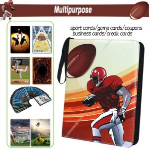 Football Cards Binder 900 Pockets, Trading Cards Holder Card Collectors Album,Trading Card Binder 9 Pocket with 50 Removable Sleeves for Football Card and Sports Card