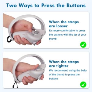 AMVR Touch Controller Grip Strap VR Accessories for Pico 4, Anti-Slip Silicone Hand Straps Adjustable Wrist Straps Replacement Accessories for Pico 4 Controller (1 Pair)