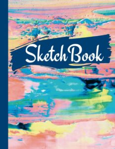 sketch book: notebook for drawing, sketching, doodling, & writing with unlined blank white pages and a cute pastel abstract cover design