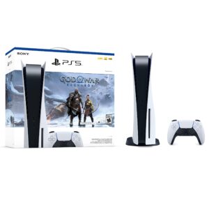 Play-Station 5 PS-5 Disc Version Gaming Console God of War Ragnarok Bundle with 4K UHD Blu-ray Player + 1 Controller - up to 120fps for Compatible Games, Support for 120Hz Output on 4K Displays