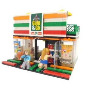 General Jim's 'Gulp & Go' Modular Convenience Store & Gas Station Building Blocks Set - 320 Piece Creator Street Bricks Kit