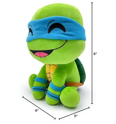 You Tooz Leonardo Plush Toy, 9 Inch Teenage Mutant Ninja Turtles Plushie, Blue Uniform, Soft Stuffed Toy for Ages 15 and Up