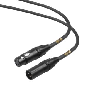 Clef Audio Labs XLR Cable, 3 Feet [5-Pack] Male to Female Connections for Microphone and Audio Interface, Black PVC Jacket, Zinc Alloy Shell, Gold Plated 3-Pin Connectors