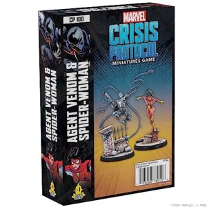 marvel: crisis protocol agent venom & spider-woman character pack - spidey's allies unleashed! tabletop superhero game, ages 14+, 2 players, 90 minute playtime, made by atomic mass games