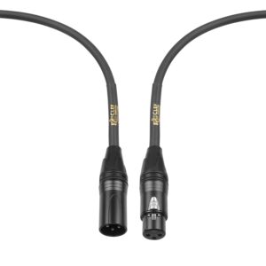 Clef Audio Labs XLR Cable, 3 Feet [5-Pack] Male to Female Connections for Microphone and Audio Interface, Black PVC Jacket, Zinc Alloy Shell, Gold Plated 3-Pin Connectors