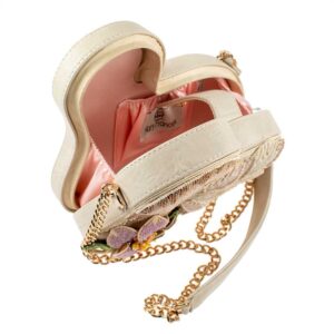 Mary Frances Gliding Along Beaded Crossbody Swan Novelty Handbag, Ivory