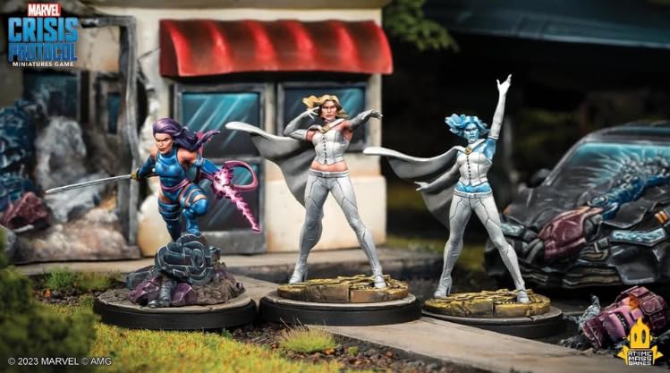 Atomic Mass Games Marvel: Crisis Protocol Emma Frost and Psylocke Character Pack - Psychic Mutants Unleashed! Tabletop Superhero Game, Ages 14+, 2 Players, 90 Minute Playtime, Made