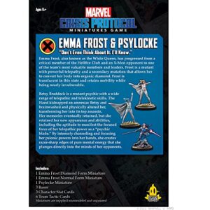 Atomic Mass Games Marvel: Crisis Protocol Emma Frost and Psylocke Character Pack - Psychic Mutants Unleashed! Tabletop Superhero Game, Ages 14+, 2 Players, 90 Minute Playtime, Made