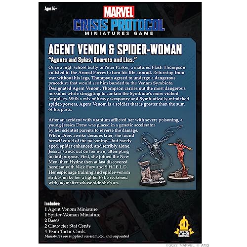 Marvel: Crisis Protocol Agent Venom & Spider-Woman Character Pack - Spidey's Allies Unleashed! Tabletop Superhero Game, Ages 14+, 2 Players, 90 Minute Playtime, Made by Atomic Mass Games