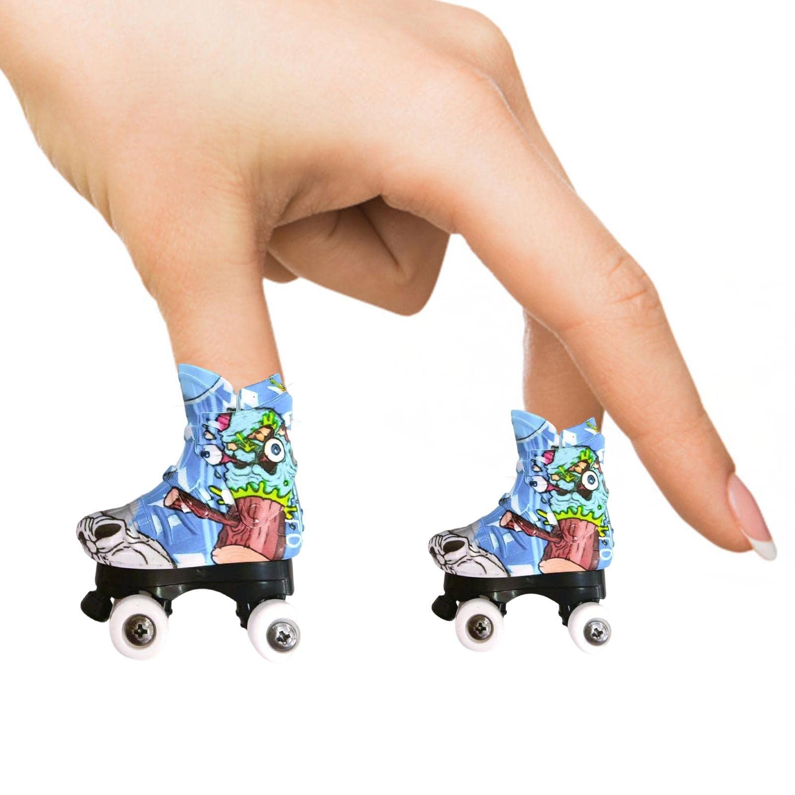 Littryee Mini Skateboard Shoes Toy, Mini Roller Skates Finger Toy, Finger Skateboards Toys, Tiny Finger Skates Shoes Toys, Funny Finger Sports Novelty Toy Gifts for Kids Boys Girls