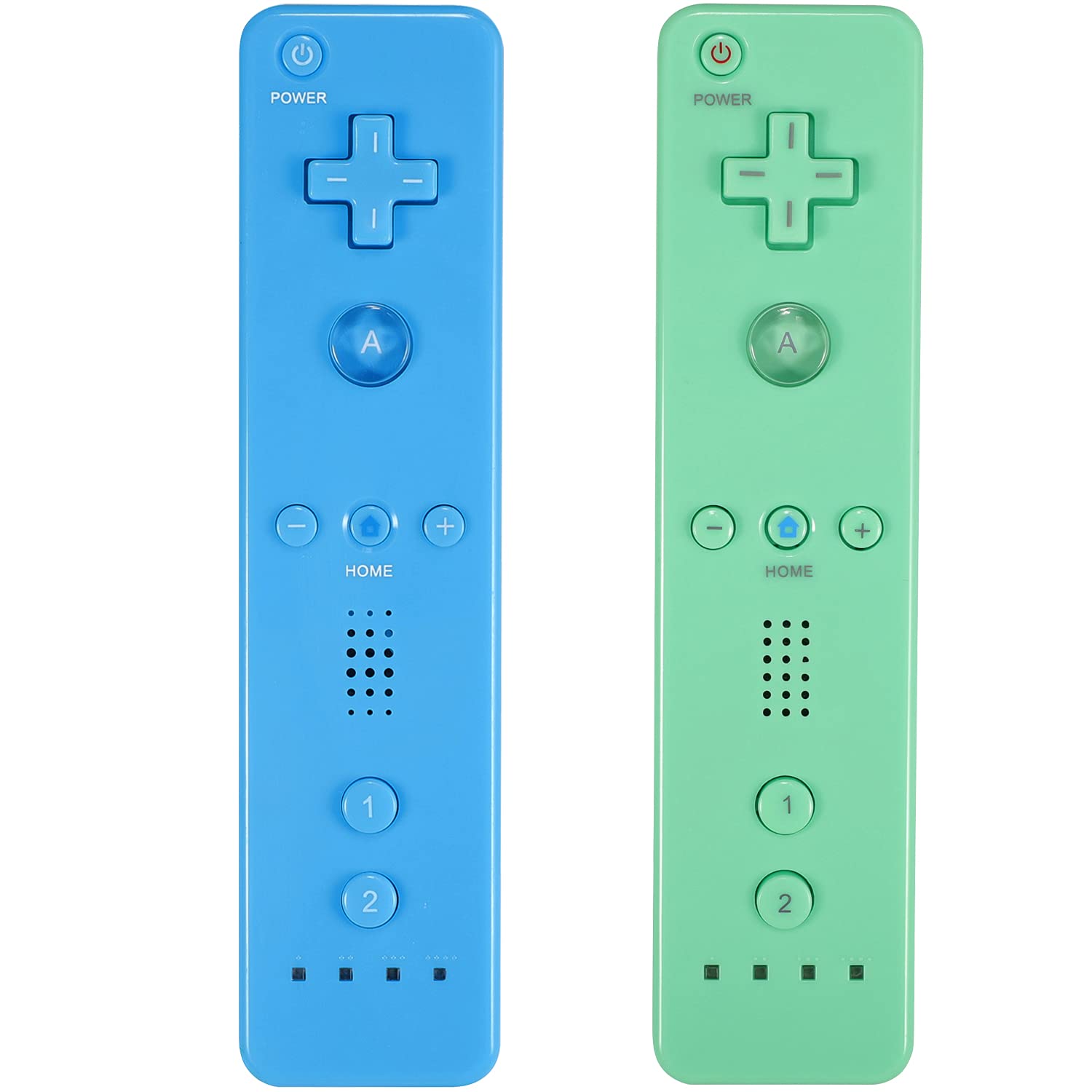 Yosikr Wii Controller 2 Pack, Wii Remote Controller with Silicone Case and Wrist Strap Compatible for Wii/Wii U (Blue and Green)