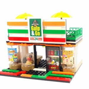 General Jim's 'Gulp & Go' Modular Convenience Store & Gas Station Building Blocks Set - 320 Piece Creator Street Bricks Kit