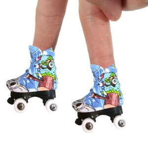 Littryee Mini Skateboard Shoes Toy, Mini Roller Skates Finger Toy, Finger Skateboards Toys, Tiny Finger Skates Shoes Toys, Funny Finger Sports Novelty Toy Gifts for Kids Boys Girls