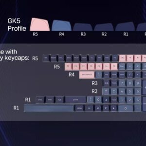 EPOMAKER SKYLOONG GK75 Lite Gasket-like Mount Wired Gaming Keyboard with A Rotary Knob, Hot Swappable Mechanical Keyboard, Programmable Custom Keyboard, for Win/Mac (Blue Pink, Gateron Optical Yellow)