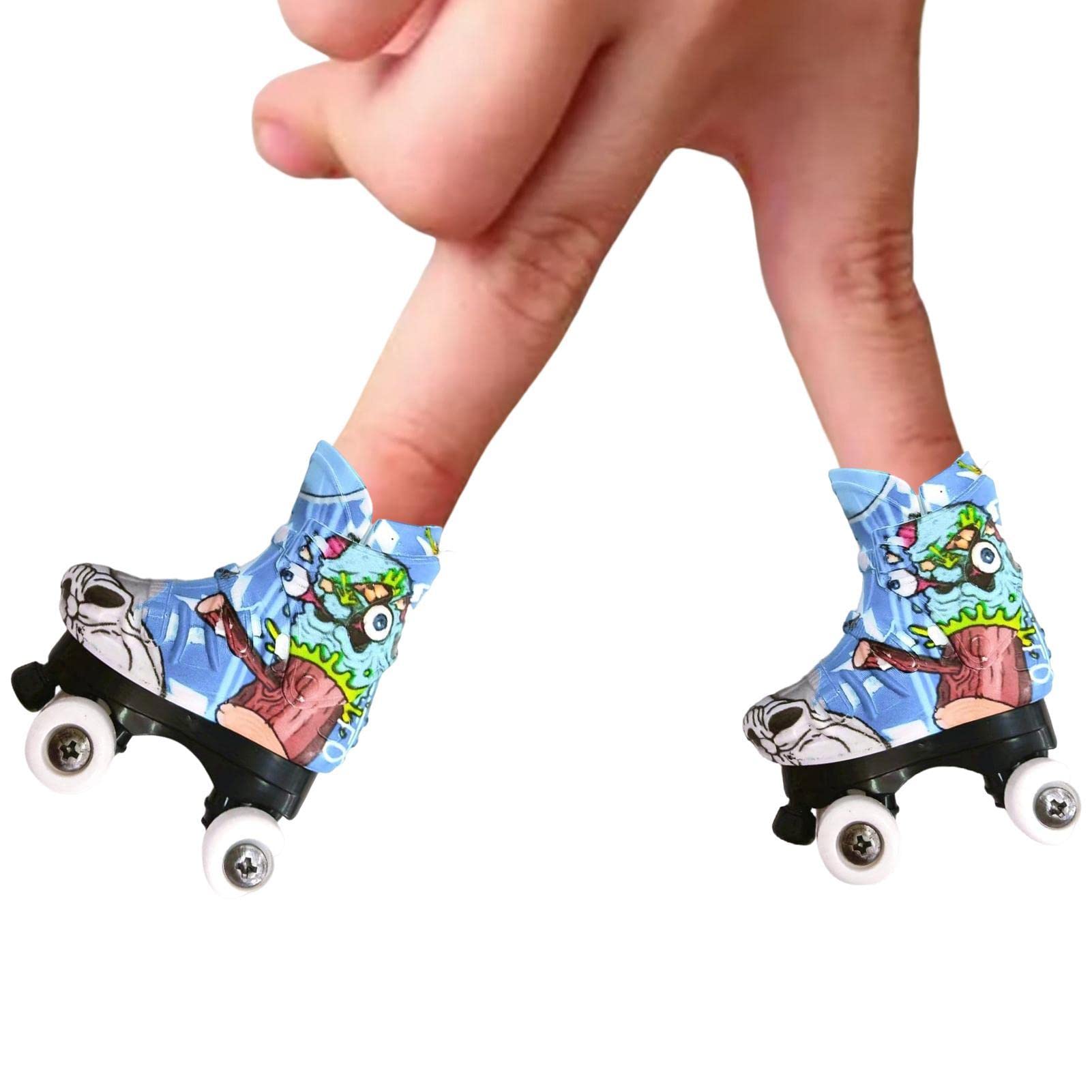 Littryee Mini Skateboard Shoes Toy, Mini Roller Skates Finger Toy, Finger Skateboards Toys, Tiny Finger Skates Shoes Toys, Funny Finger Sports Novelty Toy Gifts for Kids Boys Girls