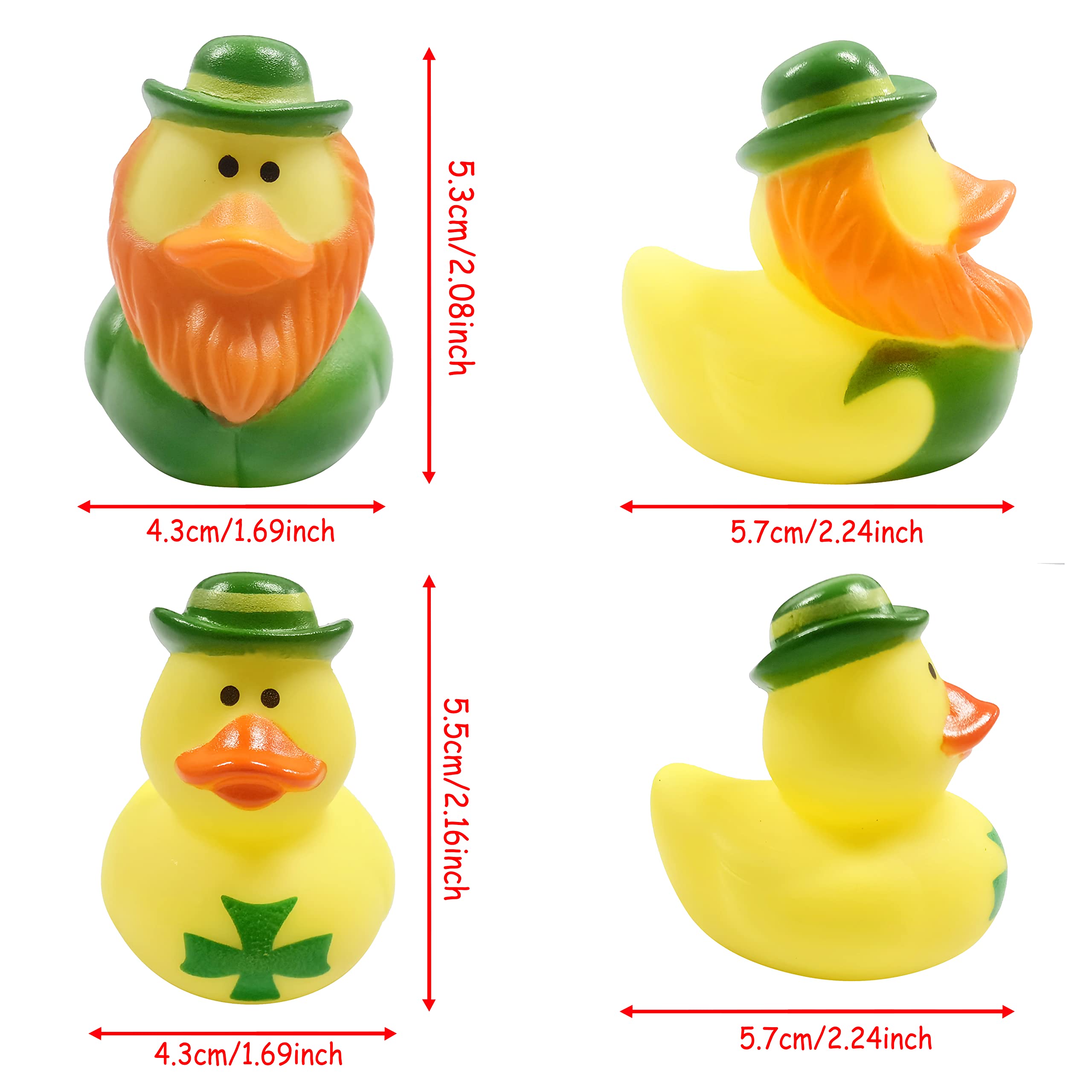 36 Pcs St. Patrick's Day Rubber Ducks Baby Showers Accessories Jeep Ducks Bath Toys for Kids Girls Boys St. Patrick's Day Party Favors Gift Exchange