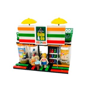 general jim's 'gulp & go' modular convenience store & gas station building blocks set - 320 piece creator street bricks kit