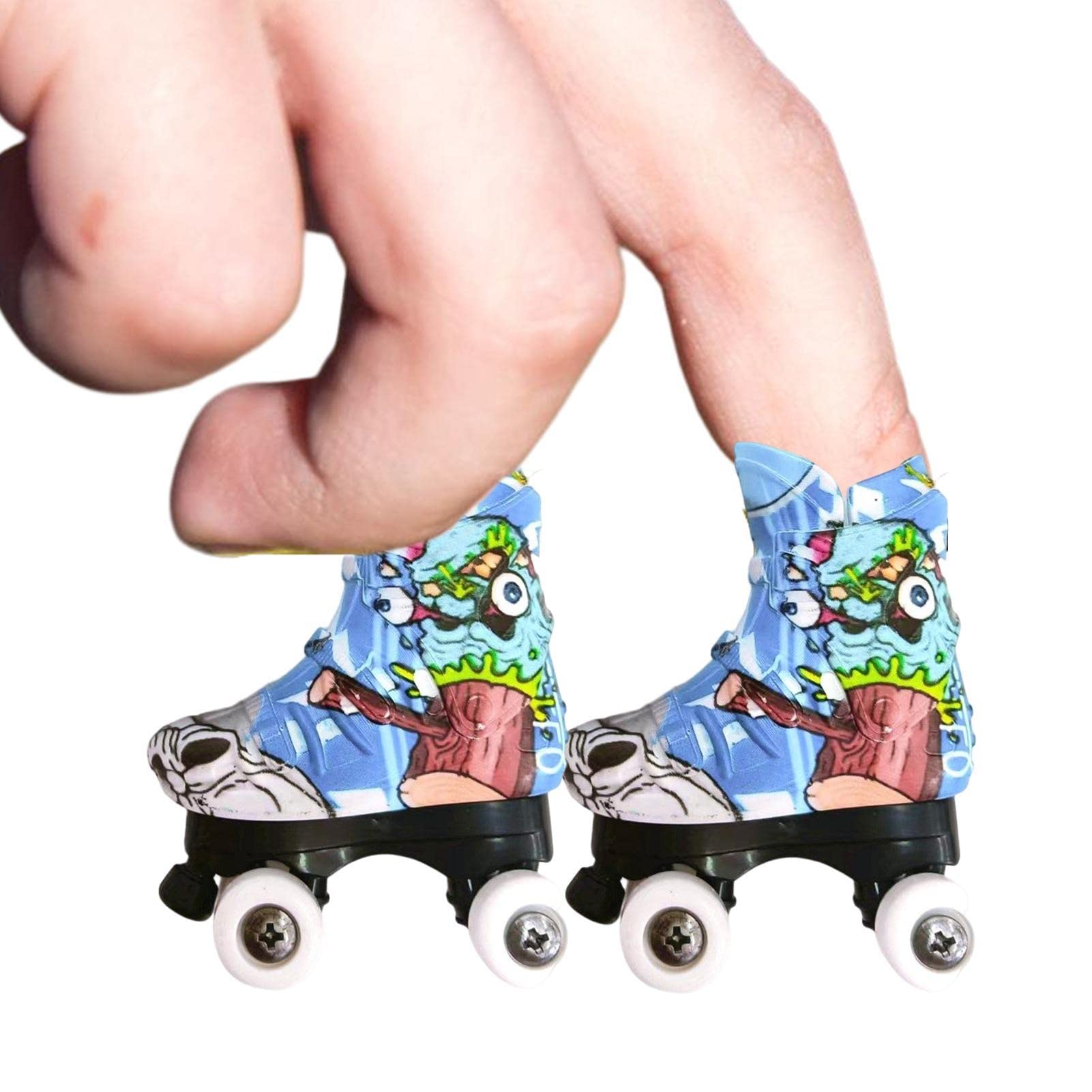 Littryee Mini Skateboard Shoes Toy, Mini Roller Skates Finger Toy, Finger Skateboards Toys, Tiny Finger Skates Shoes Toys, Funny Finger Sports Novelty Toy Gifts for Kids Boys Girls