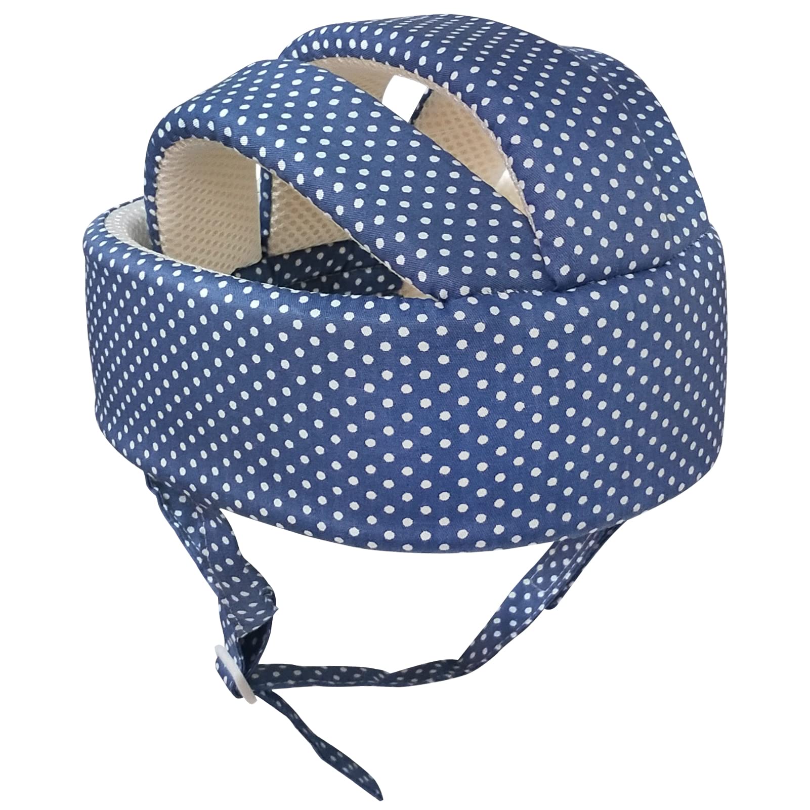 Ocanoiy Baby Safety Helmet Toddler Children Headguard Infant Head Cushion Protective Harnesses Cap Soft Adjustable Kid Safety Hat Head Protector (Blue Dots)