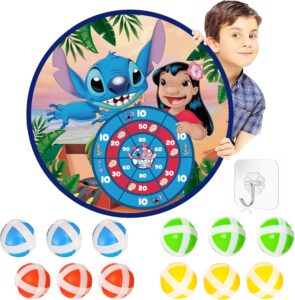 vdesfueby cartoon birthday party supplies- 26in board game 12 sticky balls and hooks party favors gifts indoor outdoor kids sports game