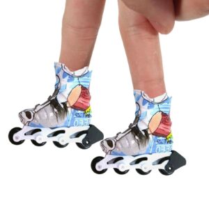 Littryee Mini Skateboard Shoes Toy, Mini Roller Skates Finger Toy, Finger Skateboards Toys, Tiny Finger Skates Shoes Toys, Funny Finger Sports Novelty Toy Gifts for Kids Boys Girls