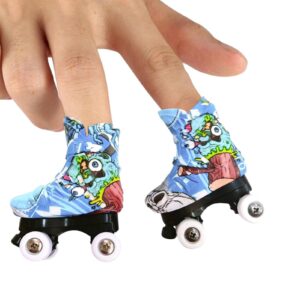 Littryee Mini Skateboard Shoes Toy, Mini Roller Skates Finger Toy, Finger Skateboards Toys, Tiny Finger Skates Shoes Toys, Funny Finger Sports Novelty Toy Gifts for Kids Boys Girls