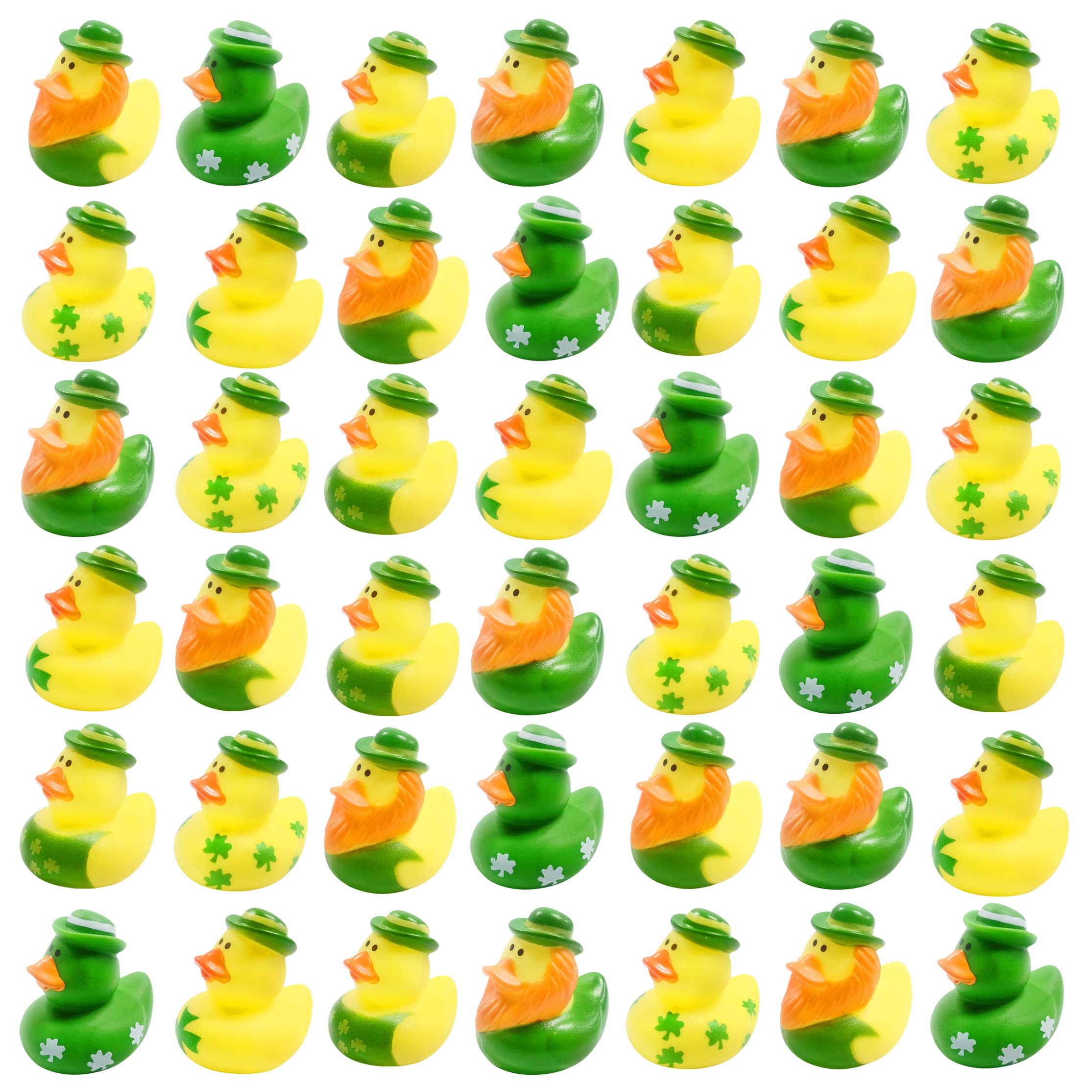 42 Pcs St. Patrick's Day Rubber Ducks,Baby Showers Accessories,Mini 2.16" Duckies Bath Toys for Kids St. Patrick's Day Party Favors,Gift Exchange (St. Patrick's Day)