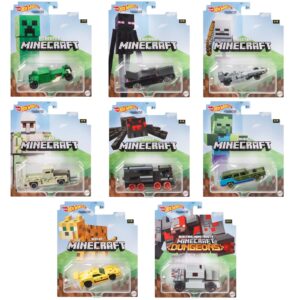 hot wheels 2021 1:64 gaming characters cars minecraft complete set of 8 from gjj23-956h release