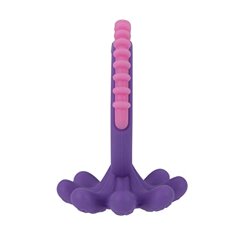 Nuby Geo Zoos Massaging Teether - Baby Teething Toy - Soft Easy Grip - 3+ Months - Purple Octopus