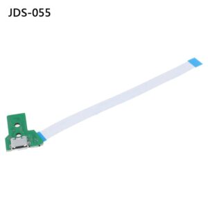 USB Charging Port Socket Power PCB Board with 12Pin 14Pin Connector, Replacement JDS 001 011 030 040 055 14Pin for PS4 Controller Repair Parts (JDS-055)