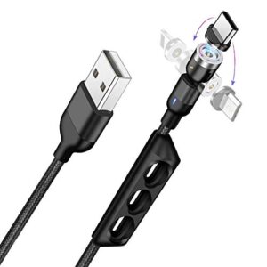 BoxWave Cable Compatible with SteelSeries Arctis 9X - MagnetoSnap AllCharge Cable, Magnet Charging Cable USB Type-C Micro USB for SteelSeries Arctis 9X - Jet Black