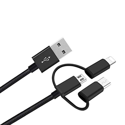 BoxWave Cable Compatible with SteelSeries Arctis 9X - AllCharge 3-in-1 Cable for SteelSeries Arctis 9X - Jet Black