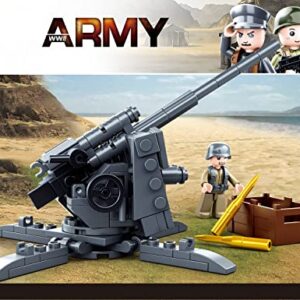 hhohio Hunter Tank Destroyer, Military Brick WW2 Flak Anti-Tank Gun Sets, Army World War 2 Toys Building Block with 3 Soldiers Figures (459 Pieces)