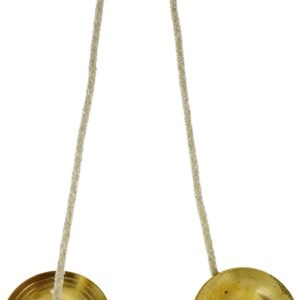 Indian Traditional Brass Manjeera/Manjira Musical Instruments Percussion Hand Cymbals for Hindu Bhajans 2.5 Inches for Meditation, Pray, Yoga, Sound Healing