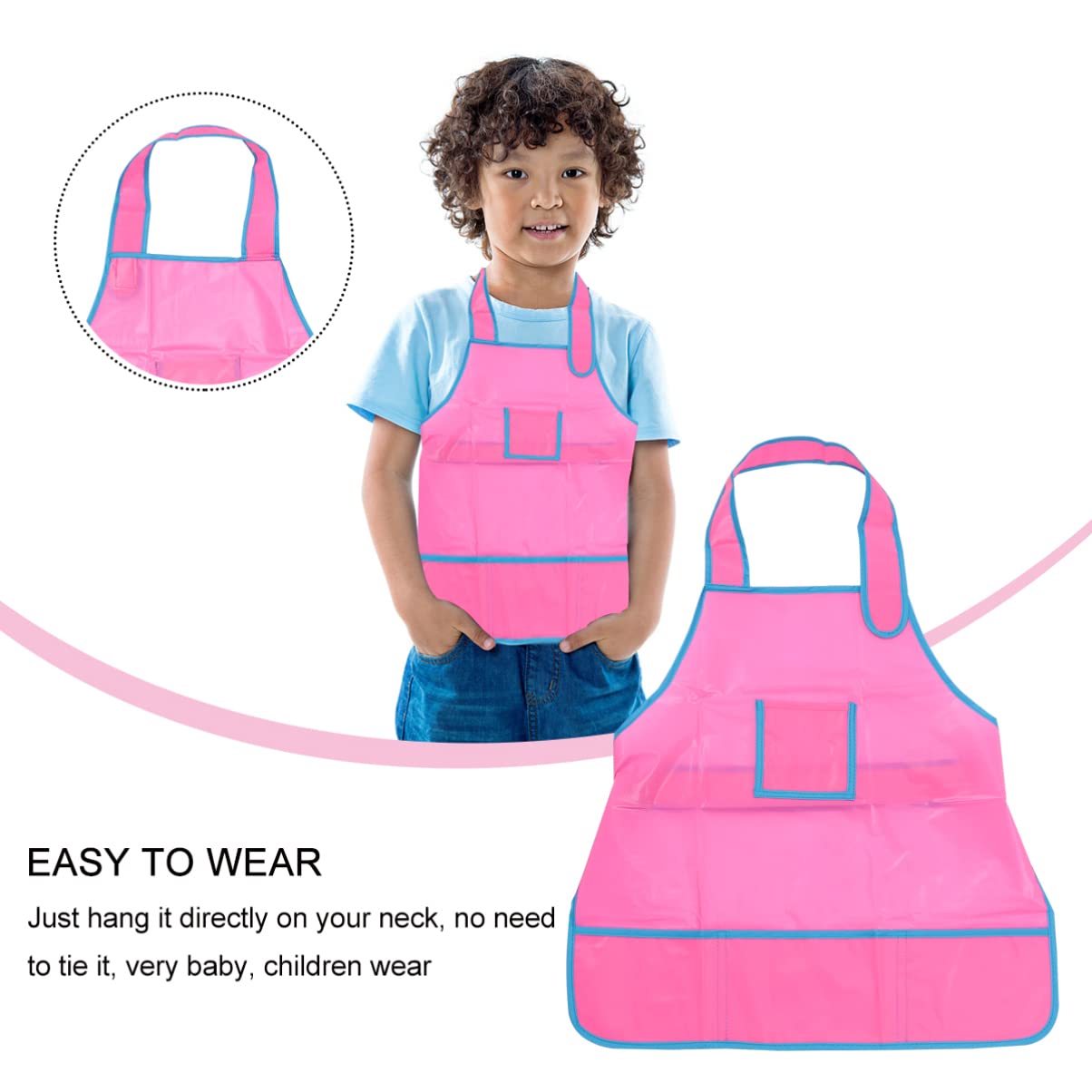 SOIMISS Children Painting Apron Painting Smock Painting Apron Overalls for Kids Overol Para Niño Kids Apron Children Drawing Plastic Art Supplies Children Painting Smock Child Apron