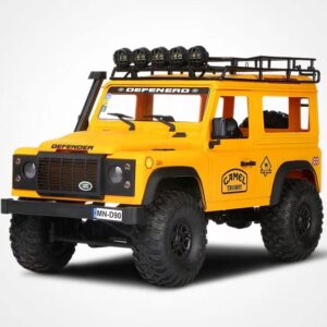 hobbytoki 1/12 rc crawler 4wd 2.4g rock truck buggy offroad cars defender with roof light sound full scale remote control adult kids toys (yellow)