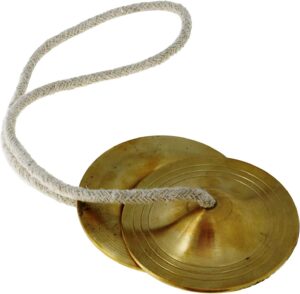 indian traditional brass manjeera/manjira musical instruments percussion hand cymbals for hindu bhajans 2.5 inches for meditation, pray, yoga, sound healing