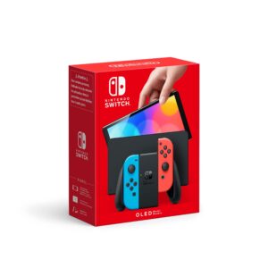 Nintendo Switch (OLED Model) - Neon Blue/Neon Red (Renewed)