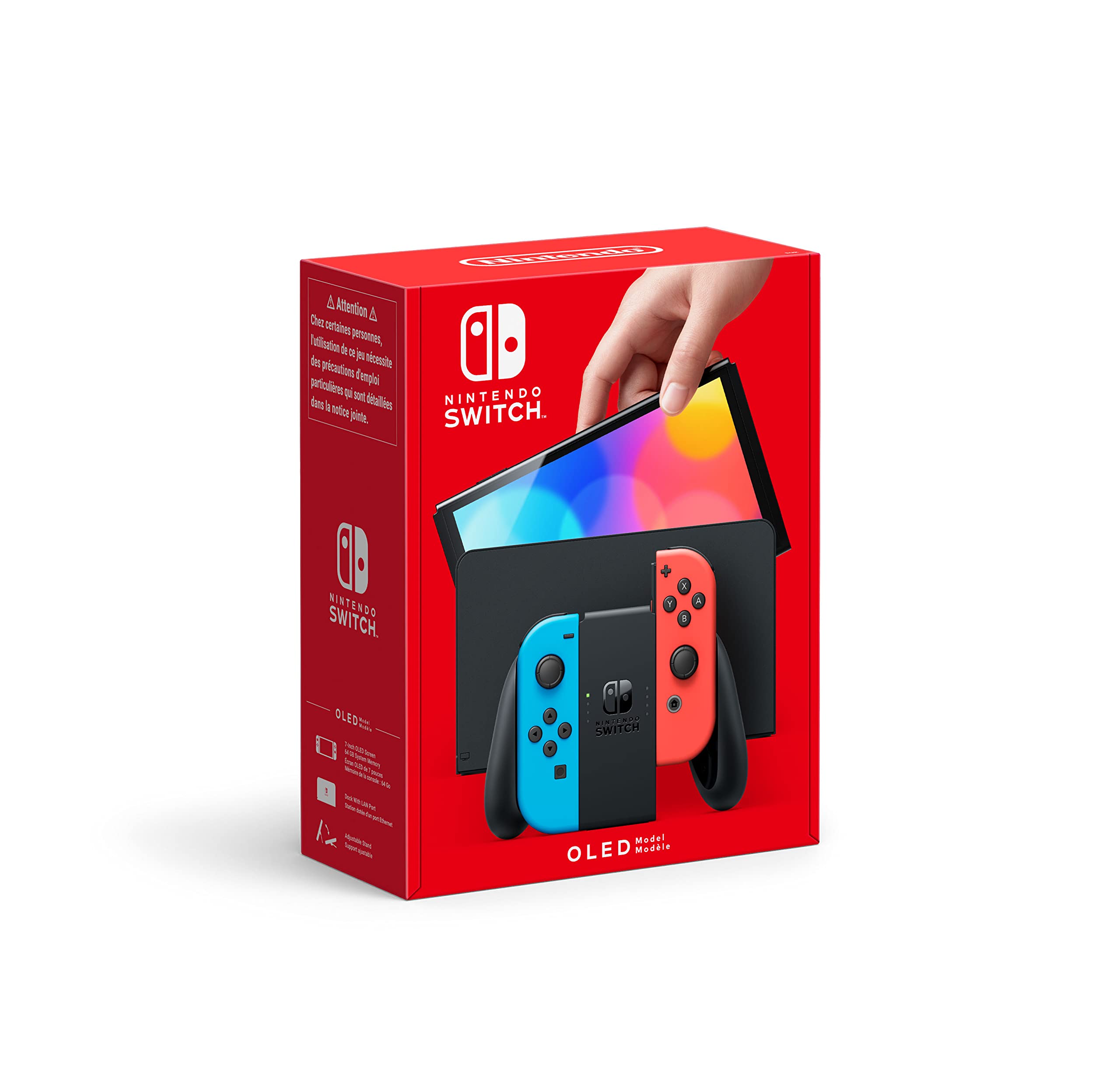 Nintendo Switch (OLED Model) - Neon Blue/Neon Red (Renewed)