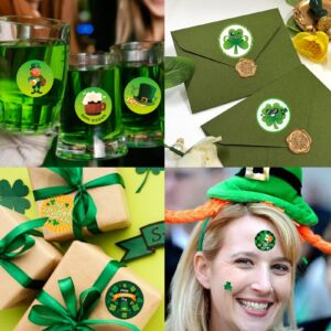 192PCS St.Patrick's Day Stickers Lucky Shamrock Clover Hat Irish Day Themed Sticker,Reward Stickers Kids Self-Adhesive Seals Labels Kids St.Patrick's Day Party Game Activities Favors Supplies Gifts