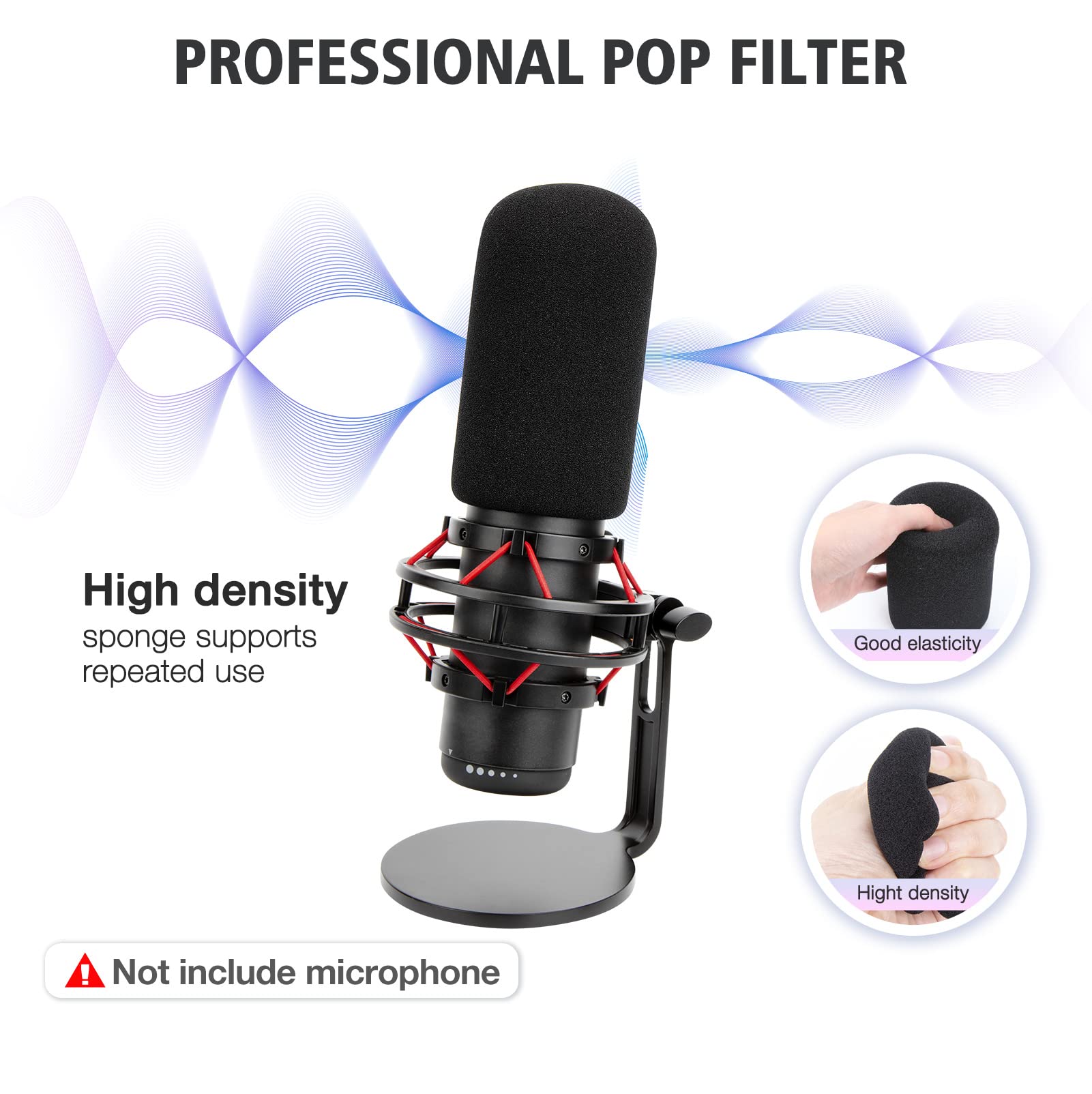 For HyperX QuadCast S White Boom Arm - White Mic Arm Compatible with Hyper x QuadCast, Microphone Boom Arm with Pop Filter, Improve Sound Quality, Mic Boom Arm for Hyperx QuadCast by SUNMON