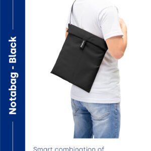 Notabag Crossbody bag (black) – All in one tote bag, handbag, fanny pack & belt bag – Innovative design made from recycled materials – Crossbody bag men and women – Versatile cross body bag